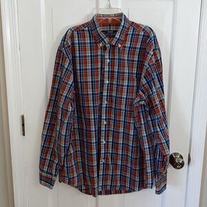 🔥3/$20🔥 Izod plaid button down shirt size L